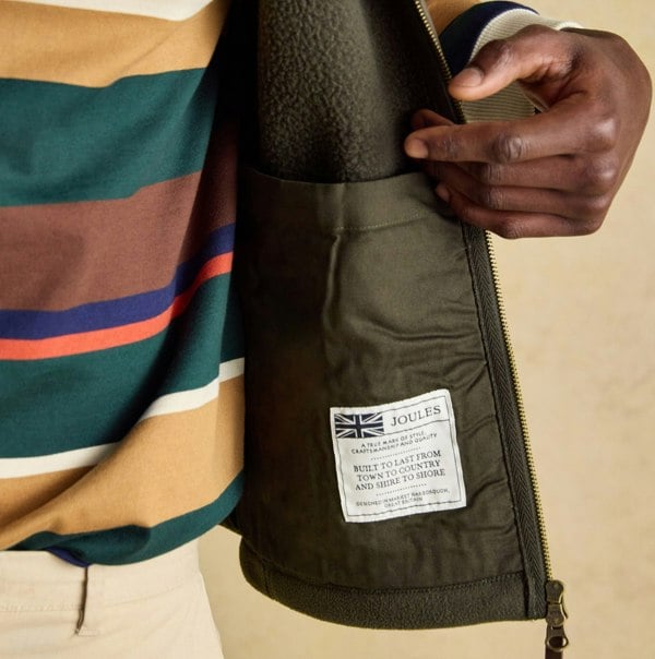 Joules HERITAGE FLEECE Mens Gilet Green