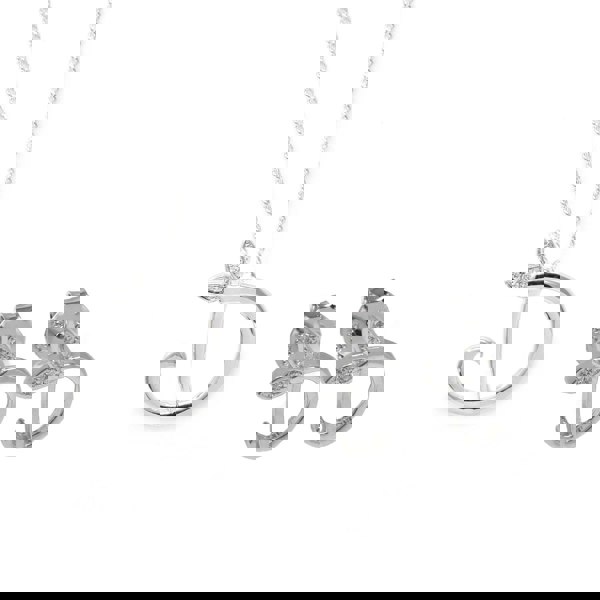 Say It With Winged Initial Earring Gift Set - Silver