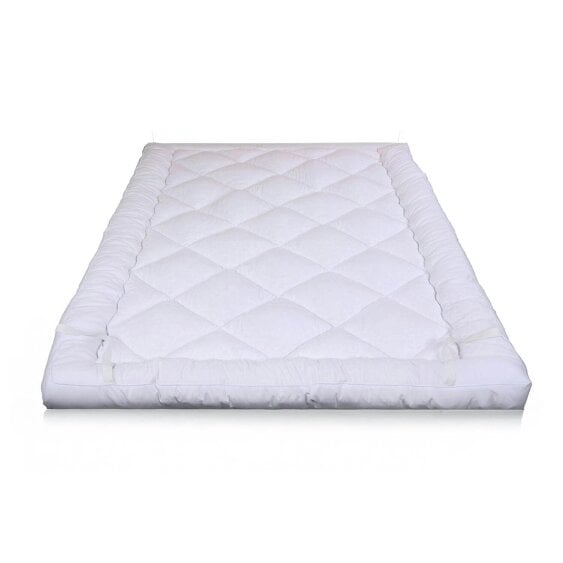 Neo Double Mattress Topper Soft Memory Foam Plush Bounce Fibre Breathable Diamond Quilted Fabric AntiSlip Corner Straps Secure Fit All Bed Sizes