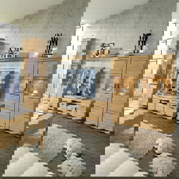 Furniture To Go Cortina 2 Door 1 Drawer Wide TV Cabinet in Grandson Oak