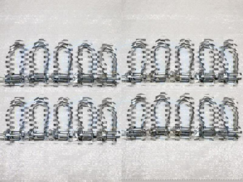 x10 6MM Galvanised Commercial Bow Shackles - Chain Connector Caravan Tether