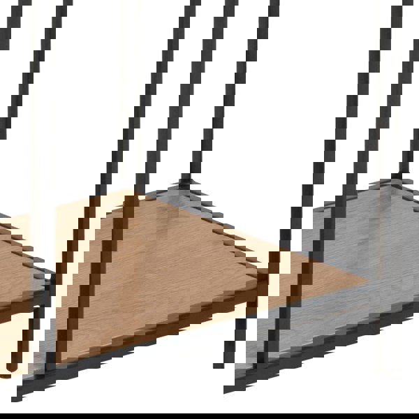 Furniture To Go Seaford Tall Black Metal Bookcase with 5 Oak Shelves