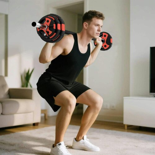 SPORTNOW 20kg Adjustable Barbell Weights Set for Home Gym, Strength Training
