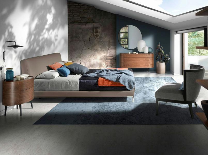 Angel Cerdá Bedside table walnut and black steel 7074