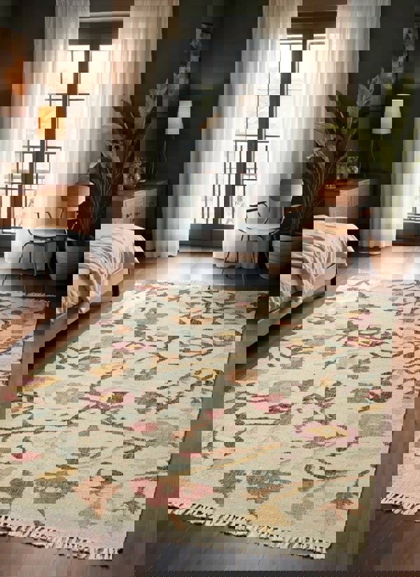 The Rugs Roya Afghan Kelim Rug Violette – Floral Design