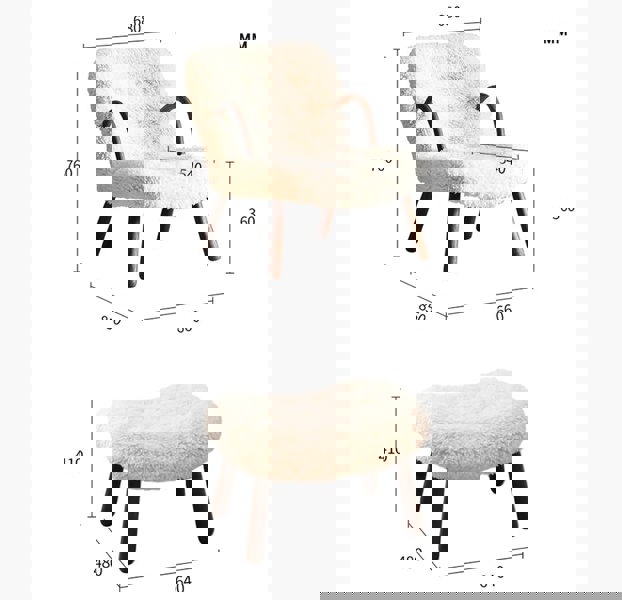 Philip Arc Sheepskin Stool, Boucle-Stool-Weilai Concept-Weilai Concept