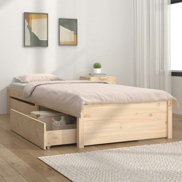 Berkfield Bed Frame with Drawers 75x190 cm Small Single