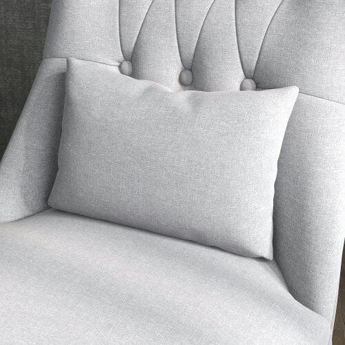 Wyld Haus Sava Grey Set Of 2 Armless Button Tufted Tub Chairs With Linen Upholstery