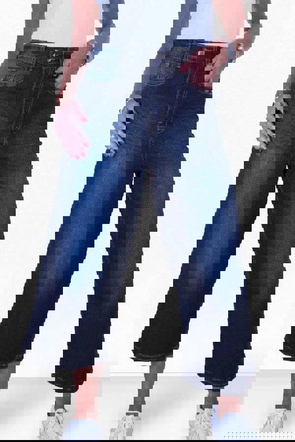 Paulo Due Womens High Waist Wide Leg Denim Culotte Jeans