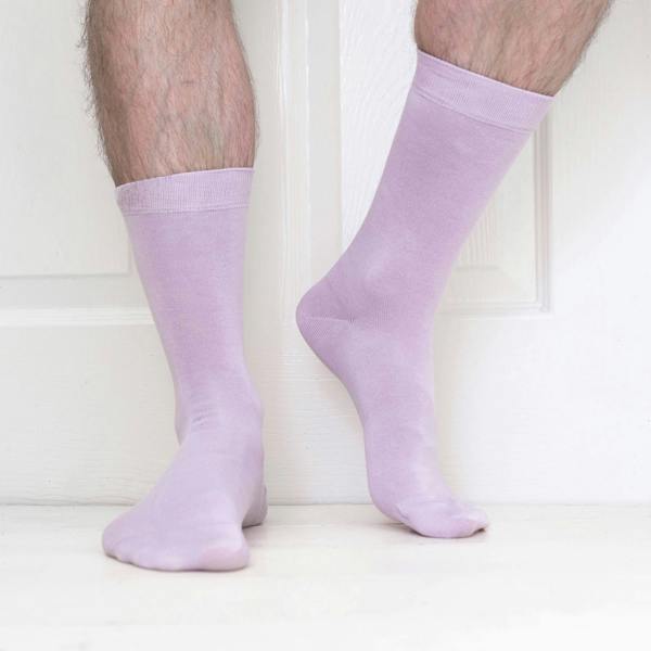 Jemsox Luxury Socks Multipack 3 Pairs / 5-Pairs Lavender Purple Plain Colour Men's Crew Socks Size 7-12