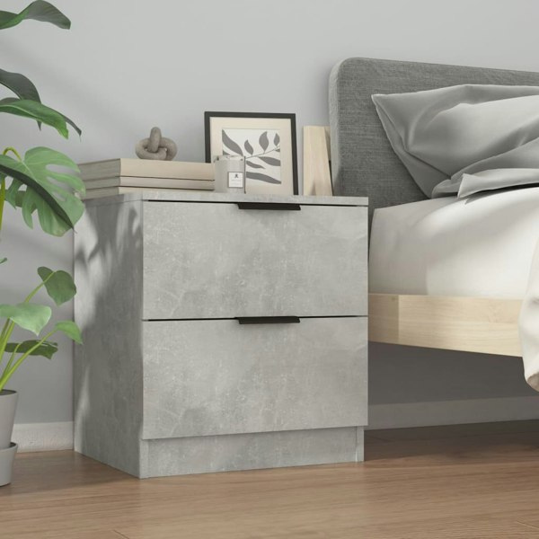 Berkfield Bedside Cabinets 2 pcs Concrete Grey Engineered Wood