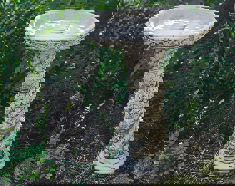 Fruit Design Stone Cast Birdbath