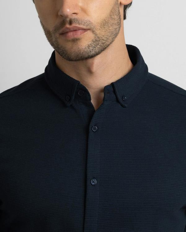 Steel & Jelly Textured Long Sleeve Jersey Shirt