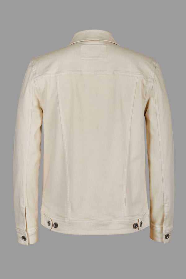 ENORSIA Men's Ecru White Classic Denim Jacket