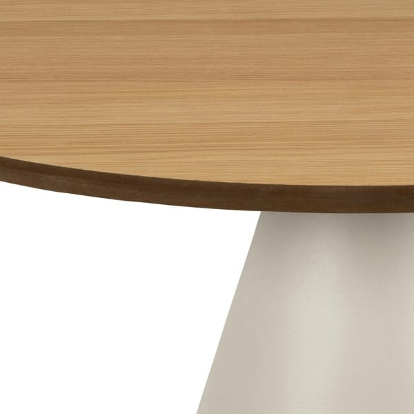 Furniture To Go Soli Low Round Coffee Table in Oak/Grey 65x43cm