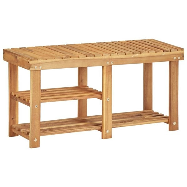 Berkfield Shoe Rack 90x32x46 cm Solid Acacia Wood