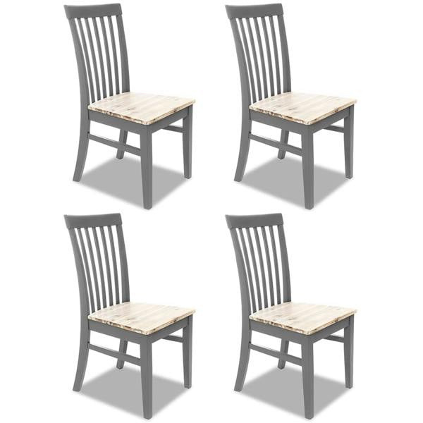 Florence Highback Dining Chairs with Wooden Seat Set of 4