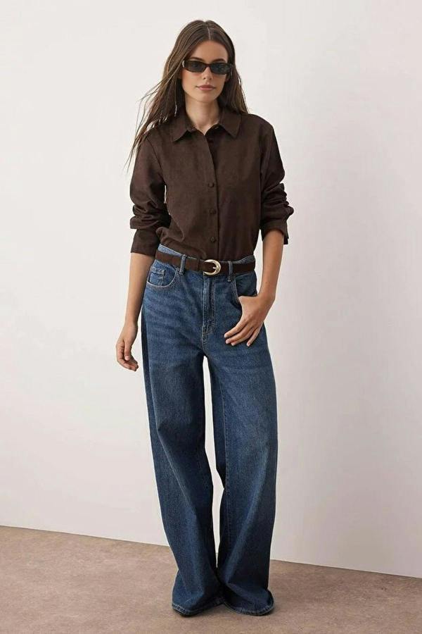 WOVCOR Regular Fit Suede Shirt