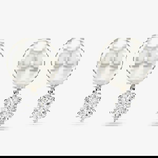 Swarovski Matrix Rhodium Plated Crystal Pearl Stud Earrings 5694225