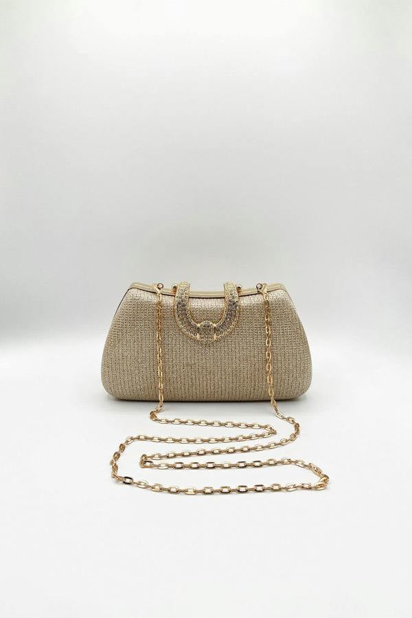 SVNX Gold Shimmer Clutch Bag