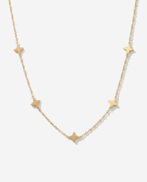 Elk & Bloom 14K Gold Lucky Clover Choker Necklace