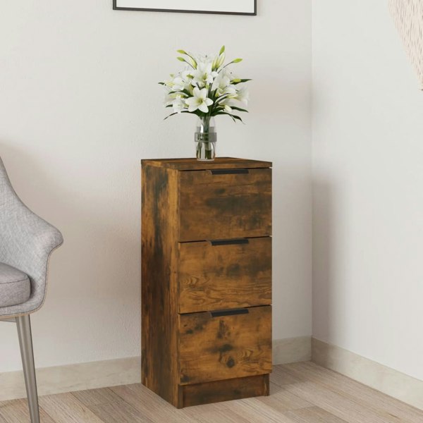 Berkfield Sideboard Smoked Oak 30x30x70 cm Engineered Wood