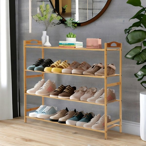 Rafaelo Mobilia 4 Tier Bamboo Shoe Rack