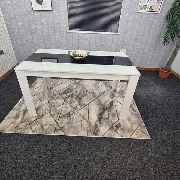 Kosy Koala Dining Table Wood Kitchen Place for 6 Seats, Dining Table Only (White and Black H 75 x L 140 x W 80 cm)