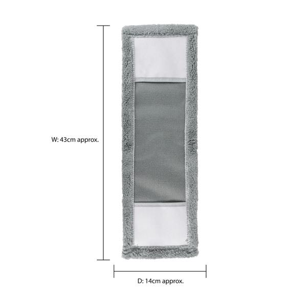 JVL Microfibre Mop Replacement Cleaning Pad - Grey x 2