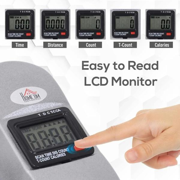 Silver mini pedal exerciser with easy-to-read LCD monitor