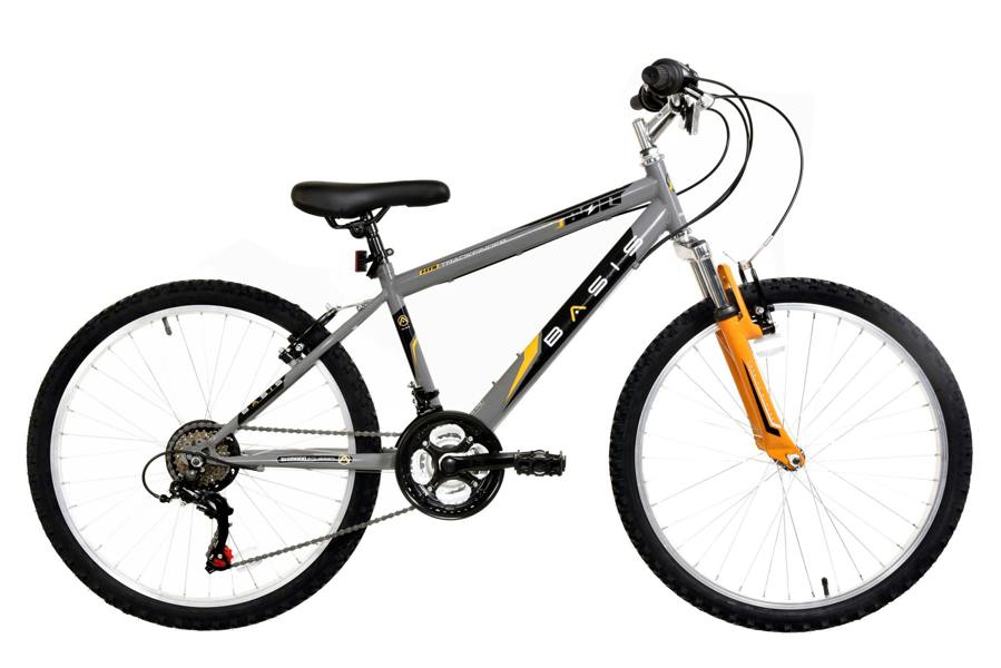 Basis Bikes Basis Bolt Boys Hardtail Mountain Bike, 24" Wheel - Grey/Orange