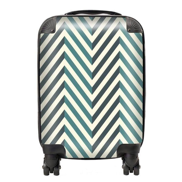 Warren Reed Geometric Herringbone Chevron Blues Suitcase