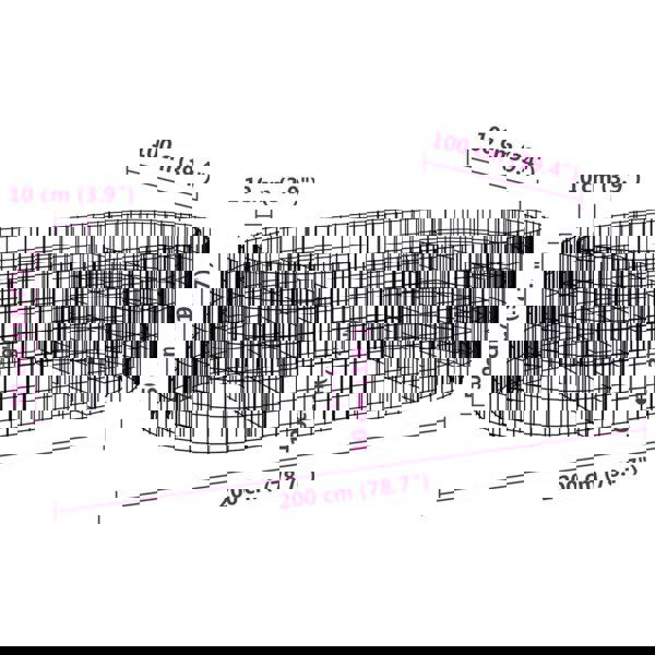 Berkfield Gabion Raised Bed Galvanised Iron 200x100x50 cm
