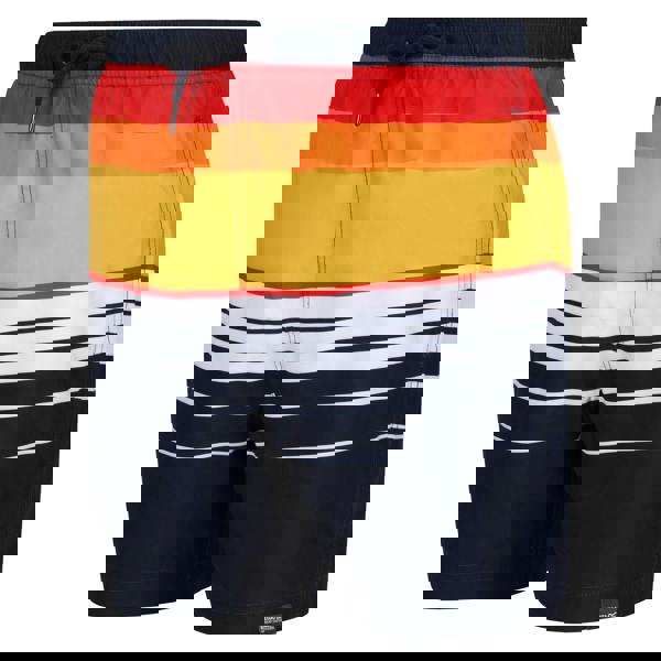 Regatta Mens Loras Striped Swim Shorts - Navy/Orange - 