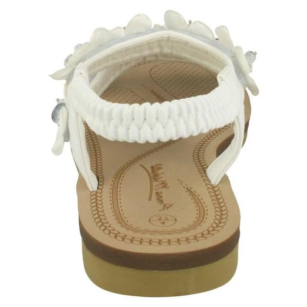 Anne Michelle Ladies Anne Michelle Flower Trim Sandals