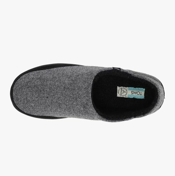 TOMS EZRA Womens Full Slippers Dark Grey