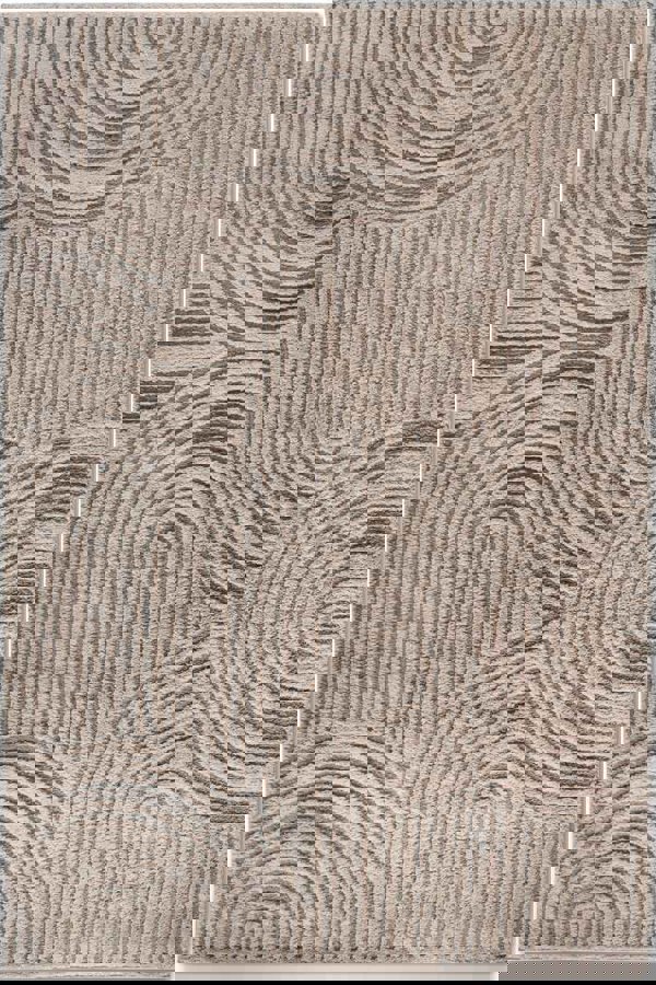 High Pile Beige Rug Chappe – Soft Geometric