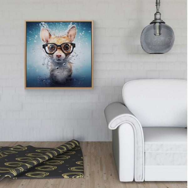 Warren Reed Splash Art Doormouse Framed Canvas