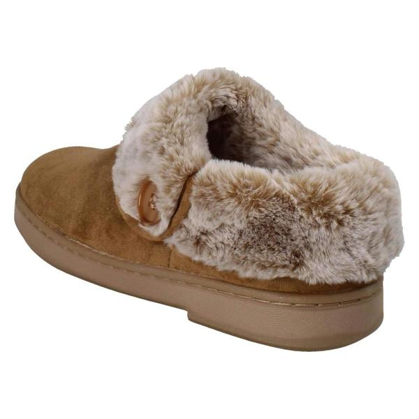 Clarks Ladies Clarks Warm Lined Slippers With Faux Fur Evelyn Mule