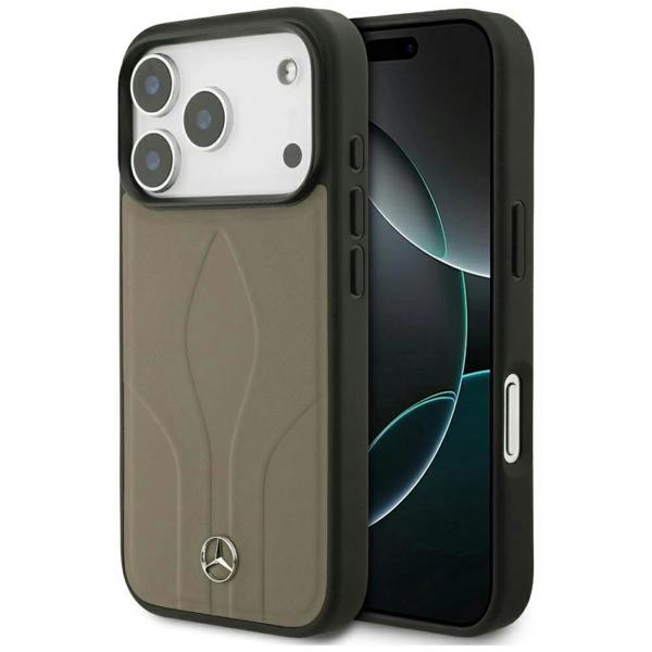 Mercedes Leather The Move Case with MagSafe for iPhone 17 Pro 6.3" Taupe - MEHMP17L25ROLAUT