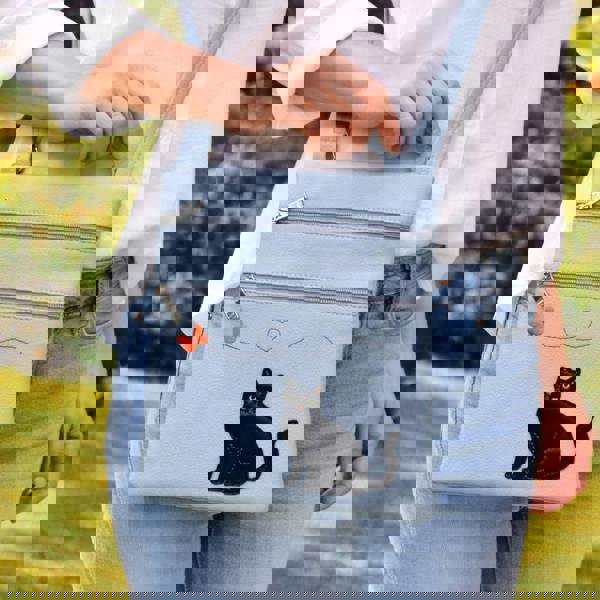 Fores Collection Cat Appliqué Crossbody Bag with Butterfly Design