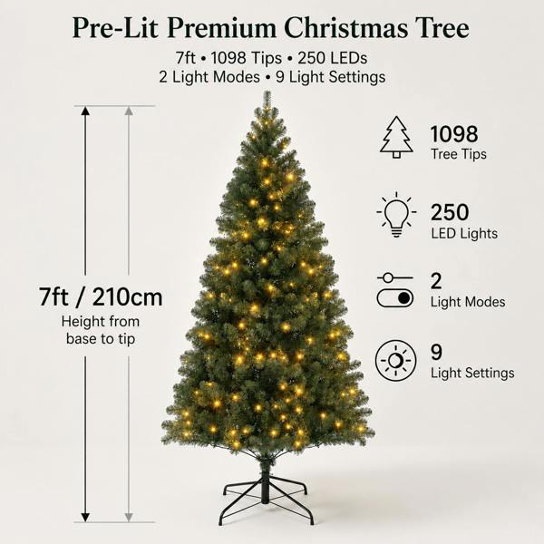 Outdoor Living Richmond Fir Winter Pre-Lit Artificial Christmas Tree