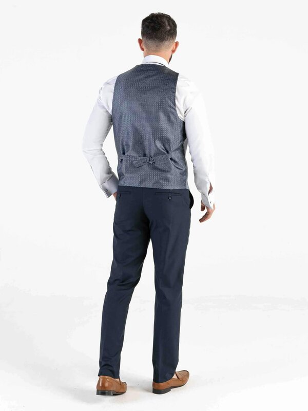 V2 Classic Angelo - Navy Checks Three Piece Suit