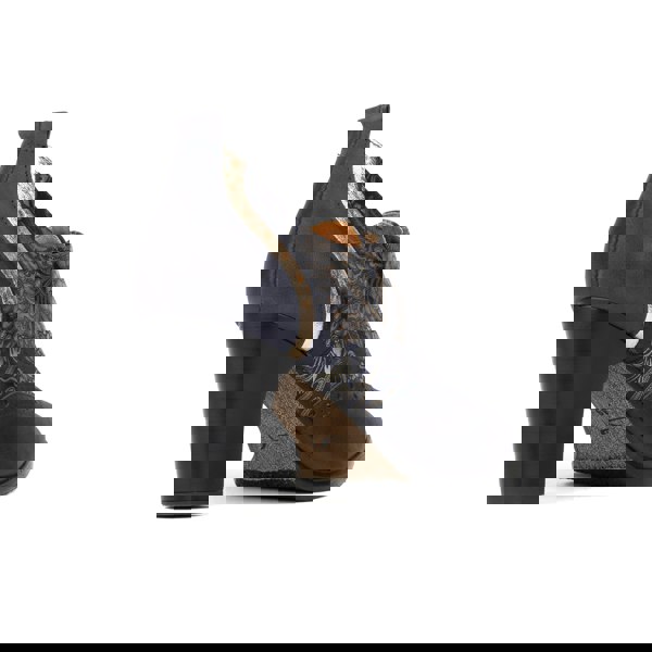 Embassy London Casino - Blue & Silver Paisley - Women's leather pump in 3 inch heel with brogue details