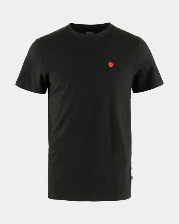 Fjallraven Mens Hemp Blend T-Shirt - Black 550 - CHO - Designer Mens Short Sleeve T-Shirts & Tops