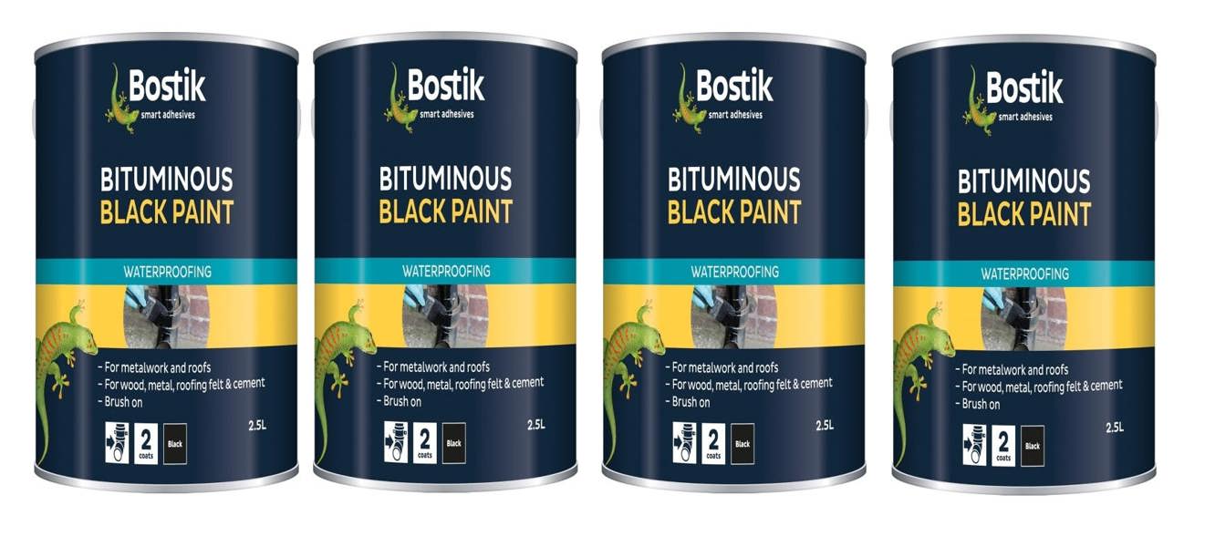 Bostik Bituminous Black Paint Waterproofing 2.5L