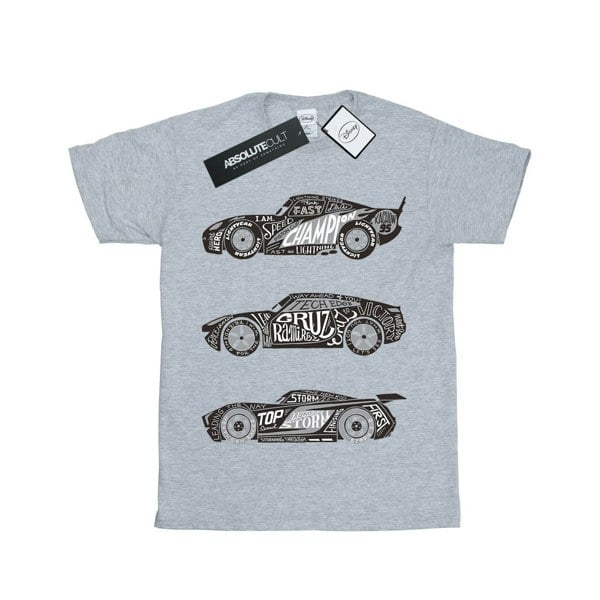 Disney Boys Cars Text Racers T-Shirt - Sports Grey