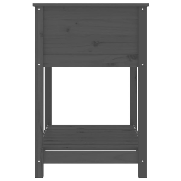 Berkfield Planter with Shelf Grey 82.5x54x81 cm Solid Wood Pine