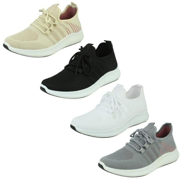 Spot On Ladies Spot On Casual Lace Up Trainers F7201