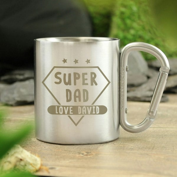 Personalised Memento Company Personalised Super Dad Stainless Steel Mug